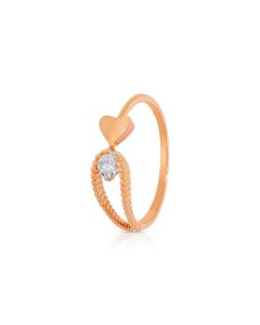 Blush Heart Gold Casual Ring