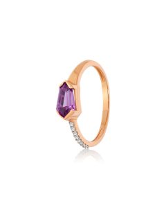 Mauve Glow Gold Casual Ring