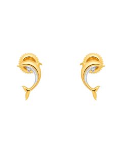 Oceana Dolphin Bliss Gold Stud Earrings