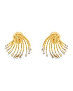 Oceana Shell Mist Gold Stud Earrings