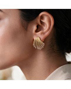 Oceana Shell Mist Gold Stud Earrings