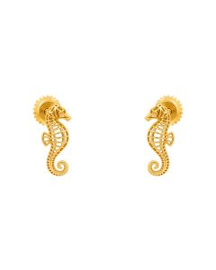 Oceana Seahorse Muse Gold Stud Earrings