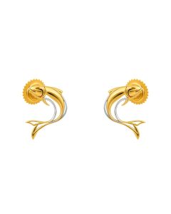 Oceana Swirlfin Gold Stud Earrings