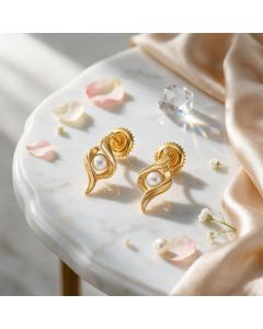 Oceana Conch Muse Gold Stud Earrings
