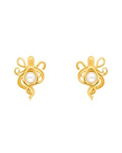 Oceana Tentacle Glow Gold Stud Earrings