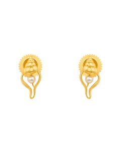 Oceana Nautic Swirl Gold Stud Earrings
