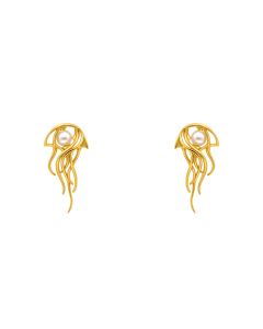 Oceana Spiral Muse Gold Stud Earrings