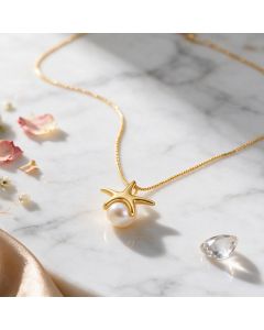 Oceana Star Pearl Gold Pendant Chain