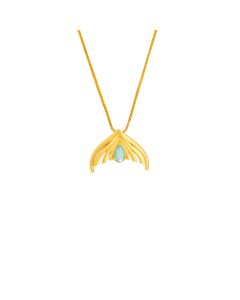 Oceana Azure Fluke Gold Pendant Chain
