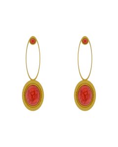 Rivana Oval Drop Silver Earrings