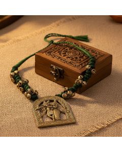 Radha Krishna Silver Thread Necklace