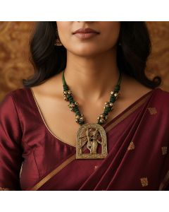 Radha Krishna Silver Thread Necklace