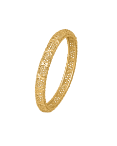 Aira Gold Textured Broad Bangle
