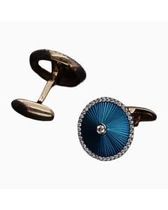 Blue Metal Cuff Links
