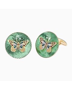 Green Butterfly Cuff Links