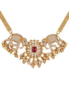 Vasudha Temple Gold Necklace