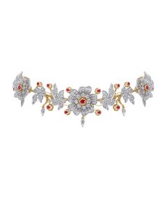 Opulent Ruby Floral Necklace