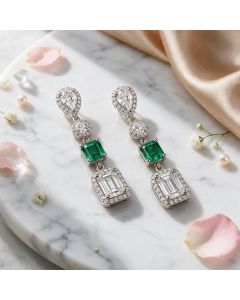 Imperial Mystery Emerald & Diamond Earrings
