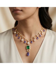 Untamed Aura Tanzanite, Emerald & Diamond Necklace
