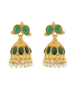 Mira Gold Jhumka Earrings