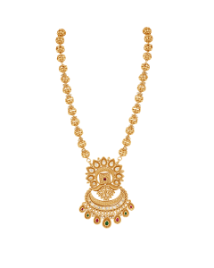 Saanvi Gold Bead Temple Necklace