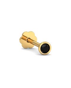 Bezel Black Diamond Nose Stud