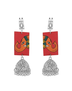 Nysa Silver Jhumka Earrings