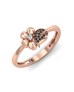 Flora Black Diamond Ring