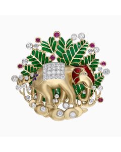 Plique a jour Elephant brooch