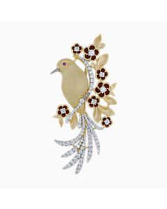 Enamel Bird Brooch